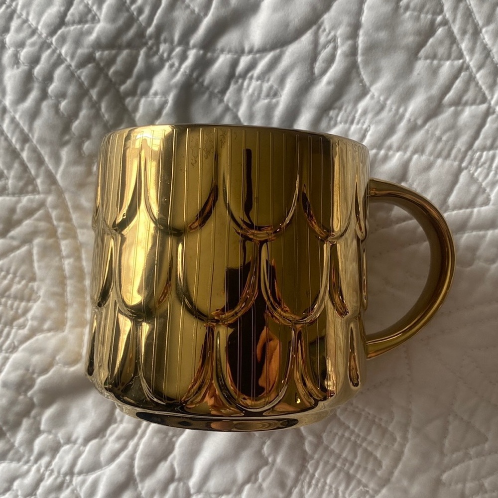 Starbucks Ceramic Golden Mermaid Scale Mug